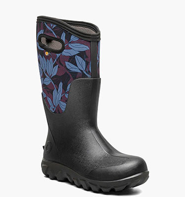 Classic Seamless Tall Outline Leaves Women's Farm Boots in Black Multi for $150.00