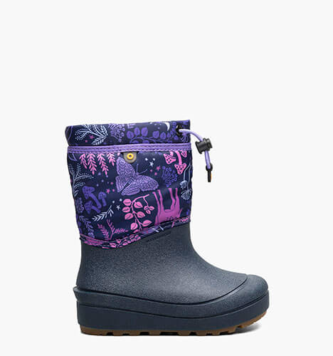 Bogs Kids Waterproof Neoprene Winter Boots – Wellies For Girls & Boys – Grey/Pink, Sizes 4-10