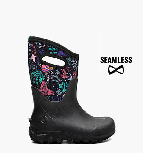 Classic Seamless Cosmic Forest Kids' Winter Boots in Black Multi for $95.00