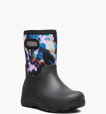 York Seamless Tie Dye Kids' Winter Boots in Black Multi for $80.00