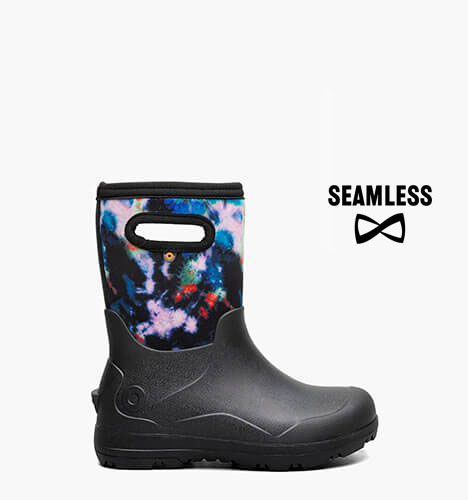 York Seamless Tie Dye Kids' Rain Boots in Black Multi for $80.00