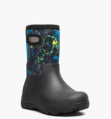 York Seamless Acid Camo Kids' Winter Boots in Black Multi for $80.00