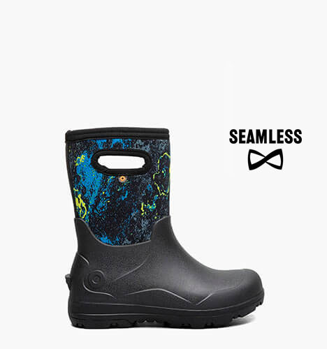 York Seamless Acid Camo Kids' Rain Boots in Black Multi for $80.00