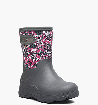York Seamless Impressionist Floral Kids' Winter Boots in Gray Multi for $80.00