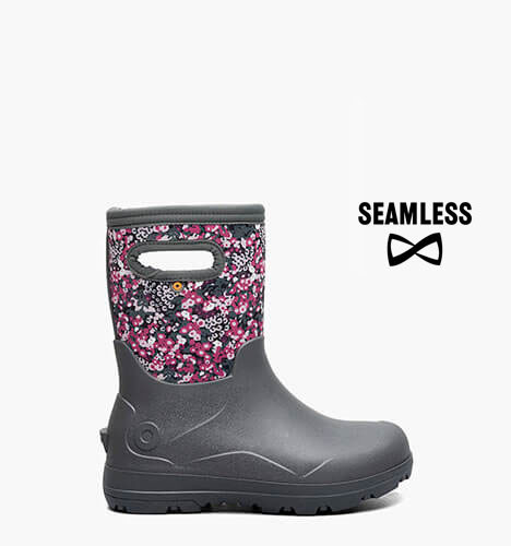 York Seamless Impressionist Floral Kids' Rain Boots in Gray Multi for $80.00
