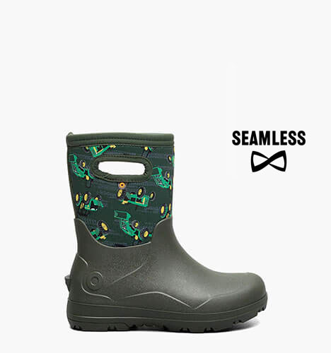 York Seamless Tractors Kids' Rain Boots in Dark Green Multi for $80.00