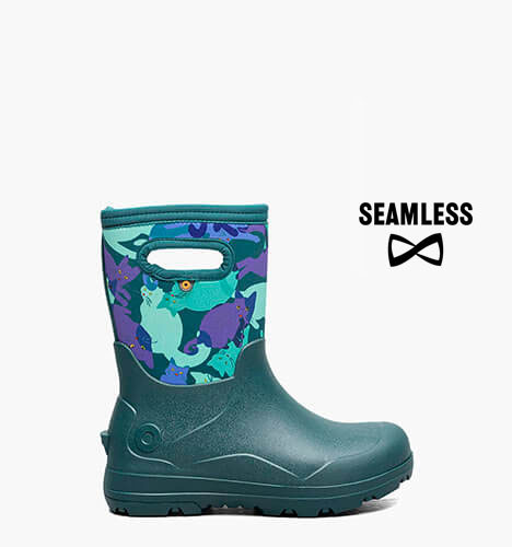 York Seamless Catmo Kids' Rain Boots in Teal Multi for $80.00