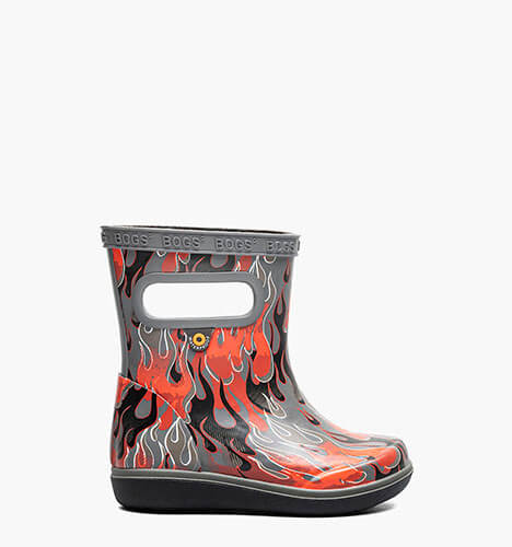 Skipper II Fire Flame Kids' Rain Boots in Dark Gray Multi for $45.00
