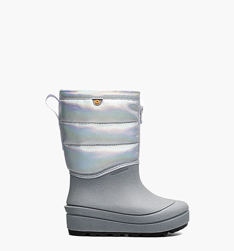 Snow Shell Zip - Holographic Silver Kids' Winter Boots in Silver for $75.00