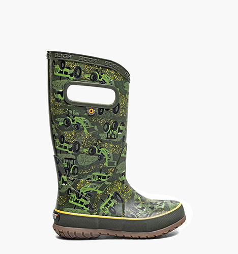 Rainboot Tractor Time Kids' Rain Boots in Dark Green Multi for $70.00